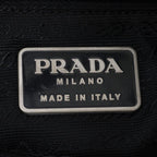 Prada Tessuto Nylon Triangle Logo Leather Shoulder Bag Crossbody Messenger Black — view 8