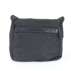 Prada Tessuto Nylon Triangle Logo Leather Shoulder Bag Crossbody Messenger Black — view 3