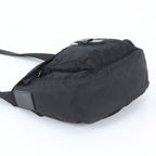 Prada Tessuto Nylon Triangle Logo Leather Shoulder Bag Crossbody Messenger Black — view 5