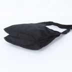 Prada Tessuto Nylon Triangle Logo Leather Shoulder Bag Crossbody Black — view 3