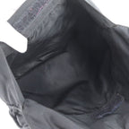 Prada Tessuto Nylon Triangle Logo Leather Shoulder Bag Crossbody Black — view 9