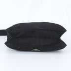 Prada Tessuto Nylon Triangle Logo Leather Shoulder Bag Crossbody Black — view 5