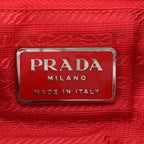 Prada Tessuto Nylon Triangle Logo Leather Shoulder Bag Crossbody — view 8