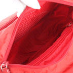 Prada Tessuto Nylon Triangle Logo Leather Shoulder Bag Crossbody — view 7