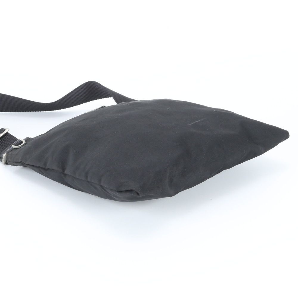 Prada Tessuto Nylon Leather Shoulder Bag Crossbody Messenger Black — view 5