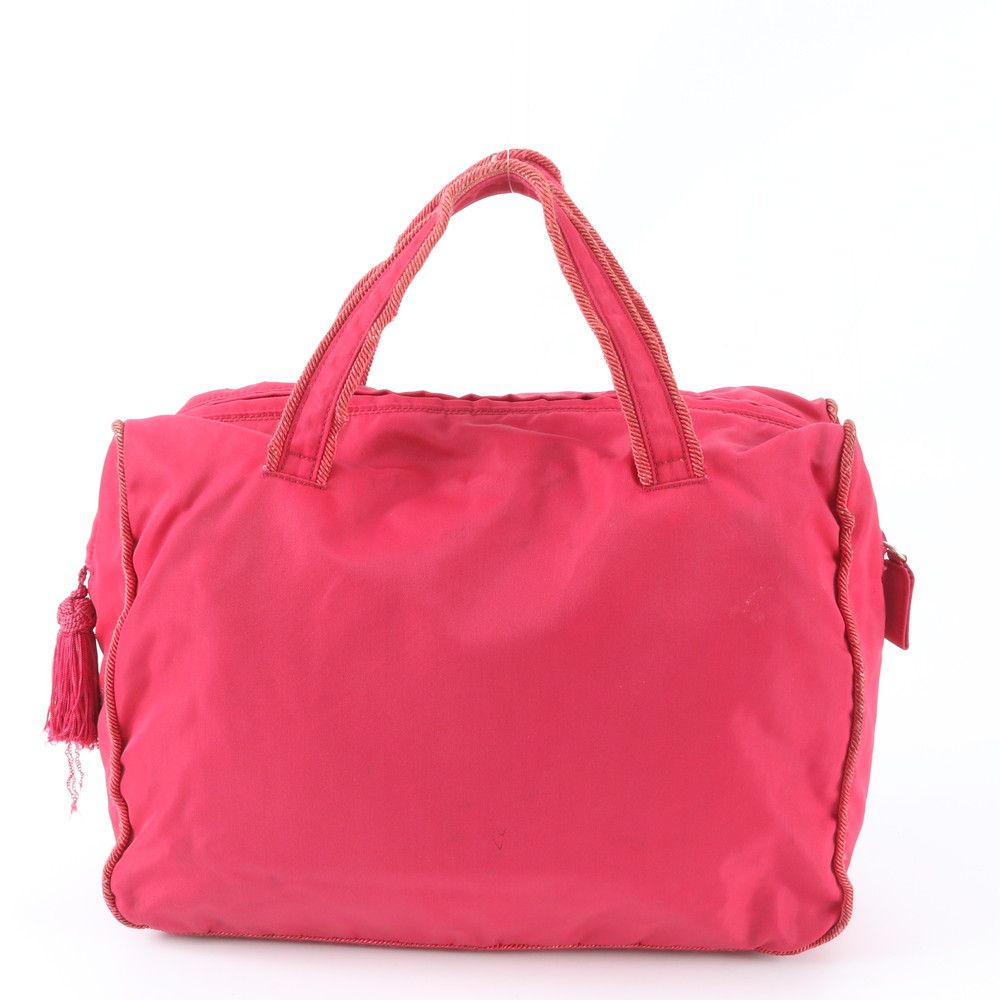 Prada Tessuto Nylon Beads Bijoux Logo Handbag Tote — view 3