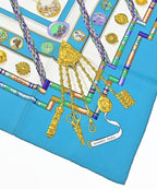 Hermes Bandana Scarf Blue — view 4
