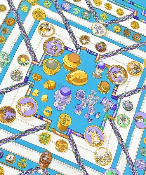 Hermes Bandana Scarf Blue — view 2