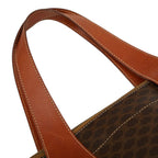 Celine Macadam Logo Handbag Brown Gold Leather — view 8
