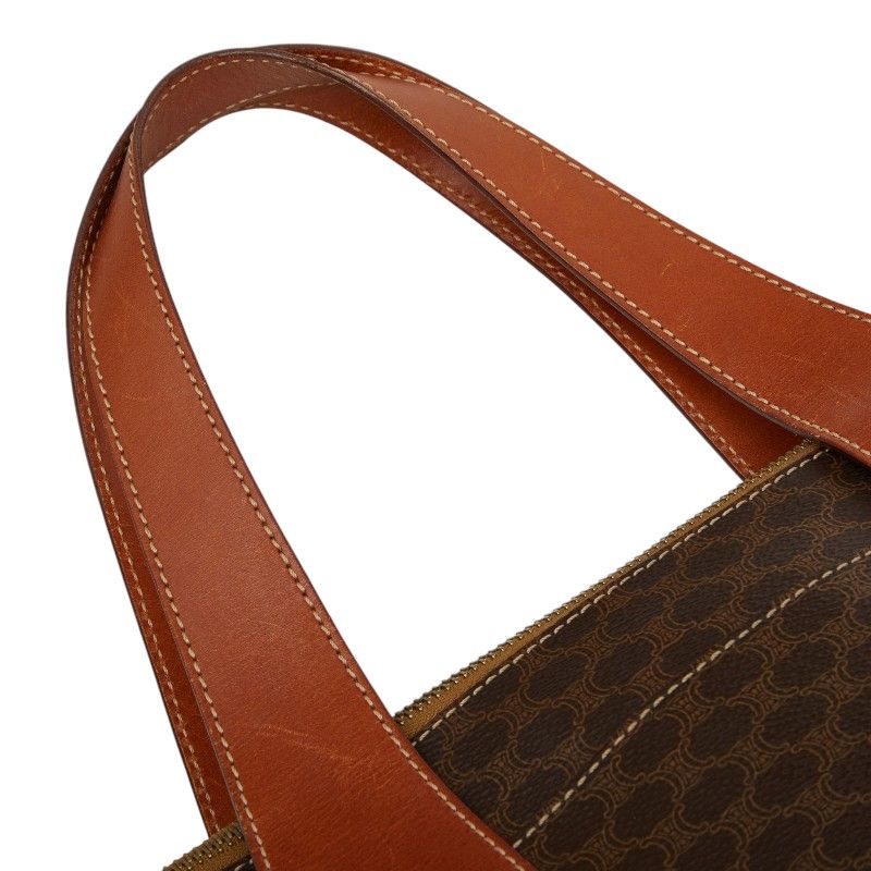 Celine Macadam Logo Handbag Brown Gold Leather — view 8