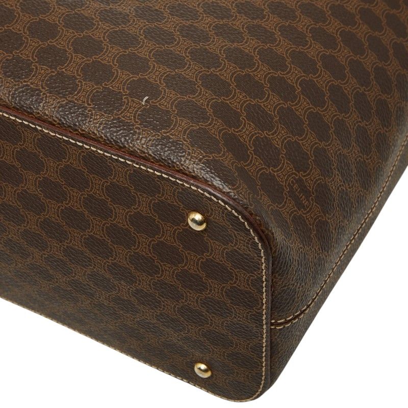 Celine Macadam Logo Handbag Brown Gold Leather — view 4