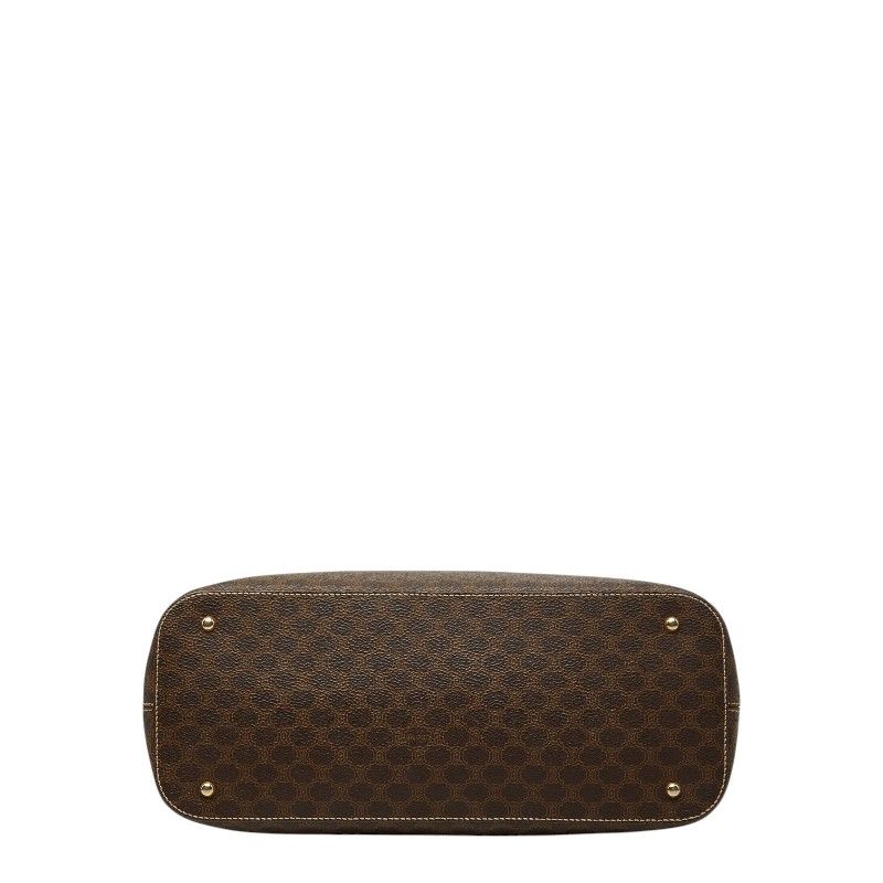 Celine Macadam Logo Handbag Brown Gold Leather — view 3