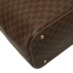 Celine Macadam Logo Handbag Brown Gold Leather — view 7