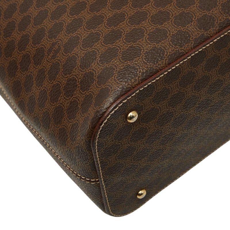 Celine Macadam Logo Handbag Brown Gold Leather — view 7