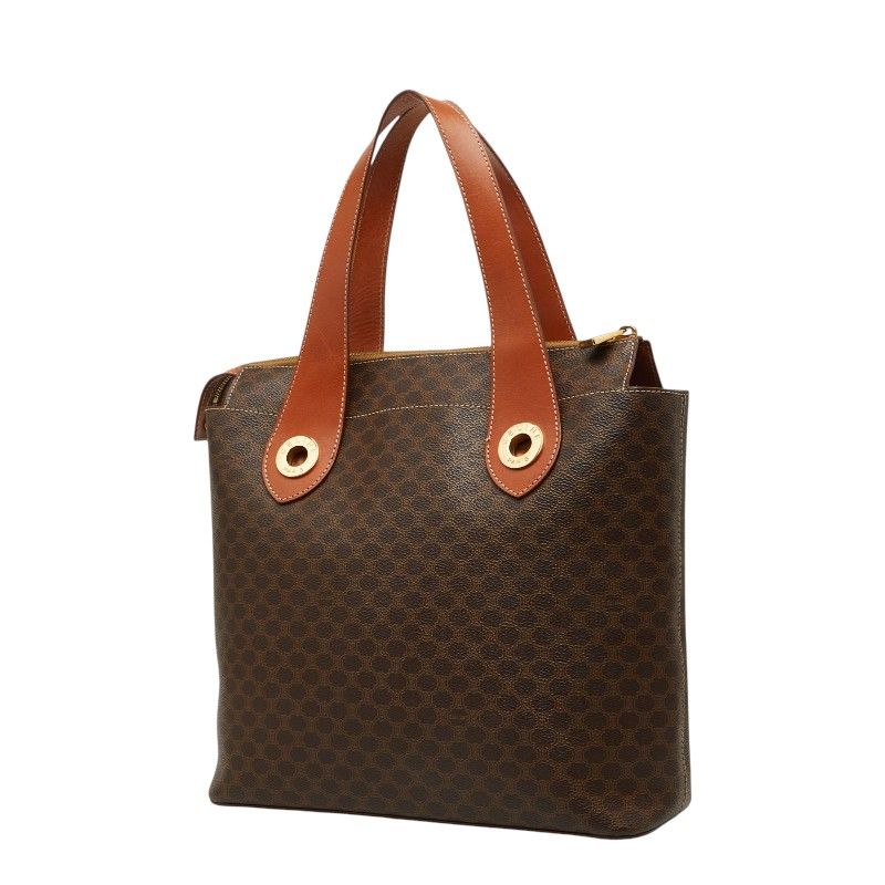 Celine Macadam Logo Handbag Brown Gold Leather — view 2