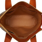 Celine Macadam Logo Handbag Brown Gold Leather — view 9