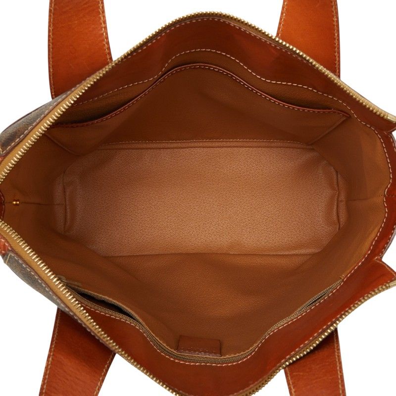 Celine Macadam Logo Handbag Brown Gold Leather — view 9
