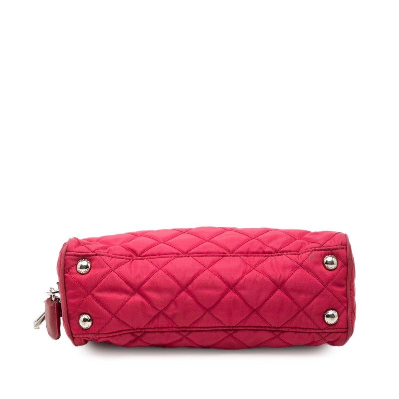 Prada Chain Shoulder Bag Red Nylon — view 3