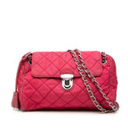 Prada Chain Shoulder Bag Red Nylon