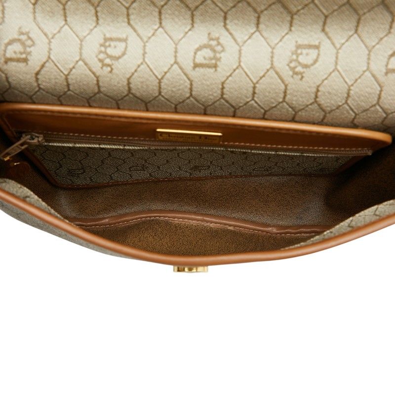 Dior Honeycomb Crossbody Shoulder Bag Beige Leather — view 6