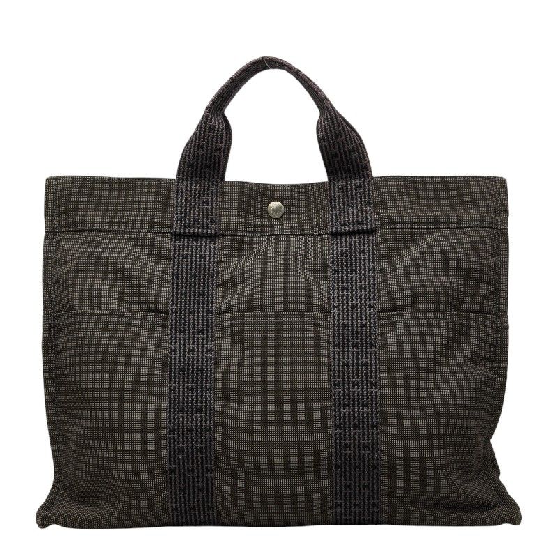 Hermes Her Line MM Tote Gray Canvas