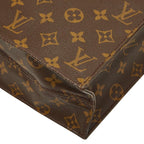 Louis Vuitton Monogram Sac Plat Tote Brown Leather — view 6