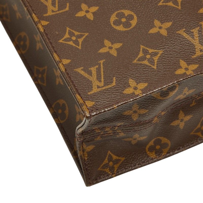 Louis Vuitton Monogram Sac Plat Tote Brown Leather — view 5