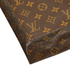 Louis Vuitton Monogram Sac Plat Tote Brown Leather — view 5