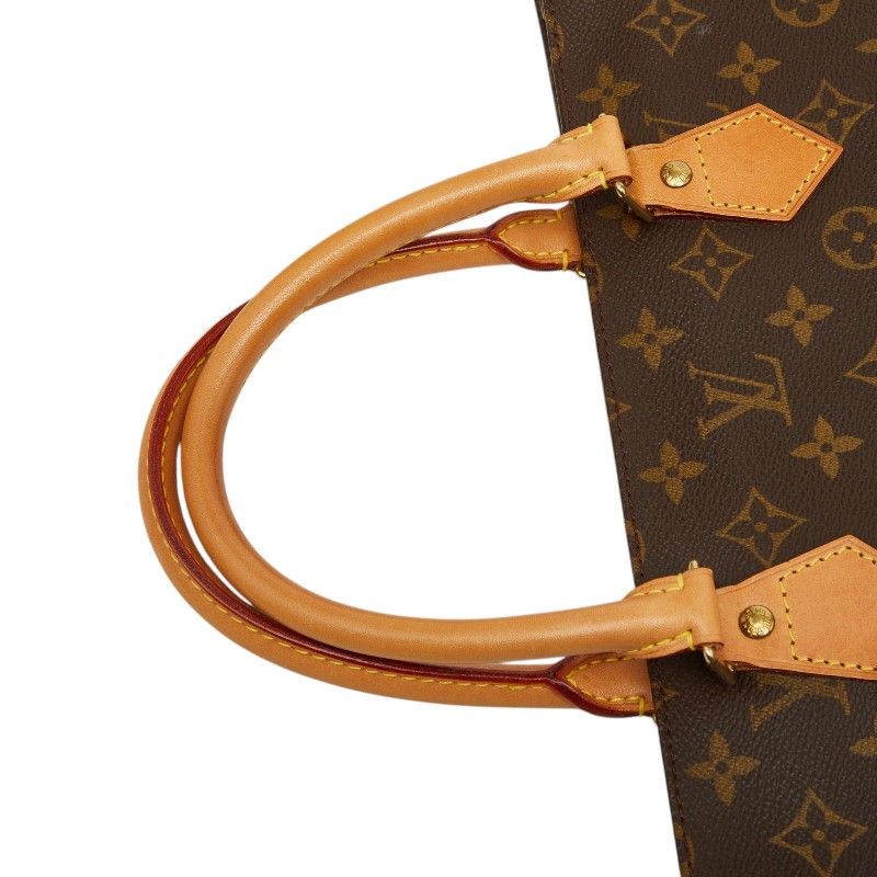 Louis Vuitton Monogram Sac Plat Tote Brown Leather — view 8