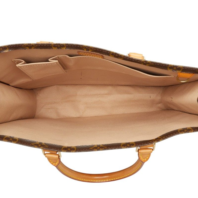 Louis Vuitton Monogram Sac Plat Tote Brown Leather — view 9