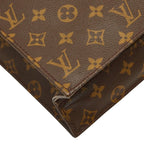 Louis Vuitton Monogram Sac Plat Tote Brown Leather — view 7