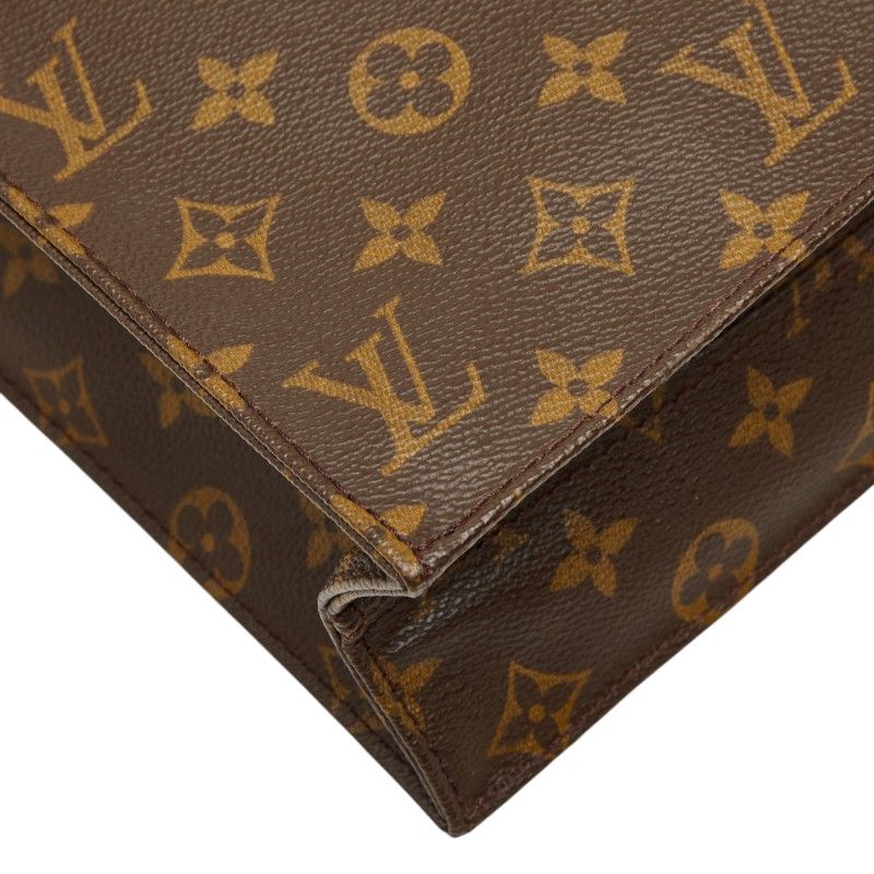 Louis Vuitton Monogram Sac Plat Tote Brown Leather — view 7