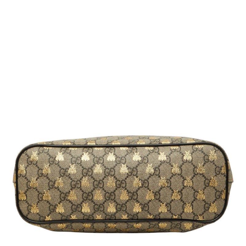 Gucci GG Supreme Beige 2-Way Shoulder Bag Black Leather — view 3