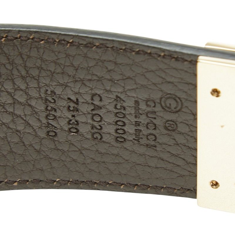 Gucci Interlocking Reversible Belt 75 30 Black Leather Metal — view 5