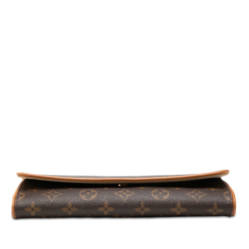 Louis Vuitton Monogram Pochette Twin GM Crossbody Shoulder Bag Brown Leather — view 3