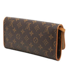 Louis Vuitton Monogram Pochette Twin GM Crossbody Shoulder Bag Brown Leather — view 2
