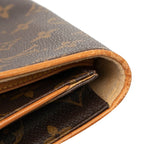 Louis Vuitton Monogram Pochette Twin GM Crossbody Shoulder Bag Brown Leather — view 4
