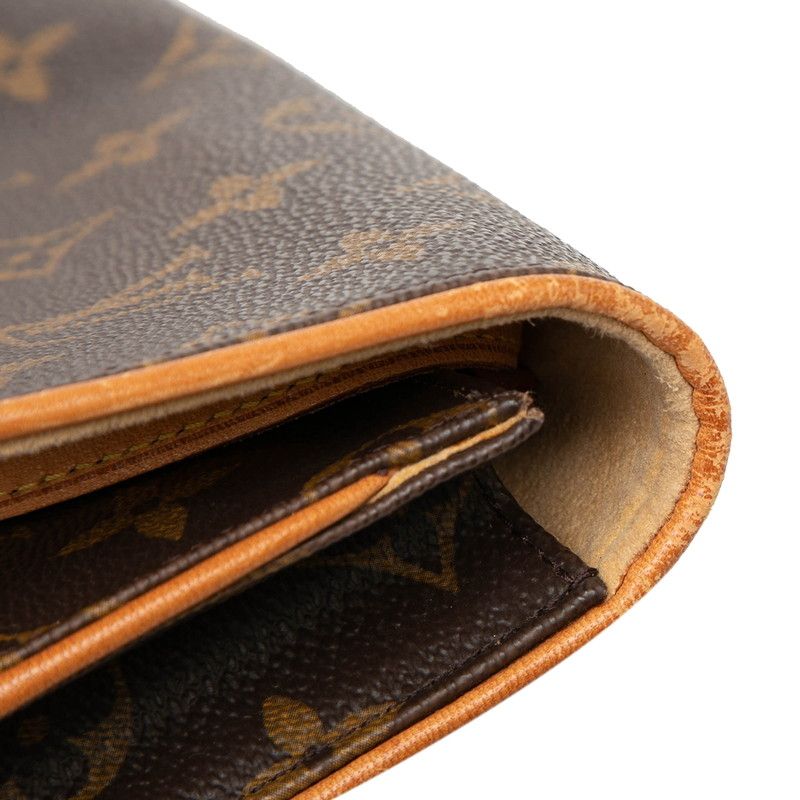 Louis Vuitton Monogram Pochette Twin GM Crossbody Shoulder Bag Brown Leather — view 4
