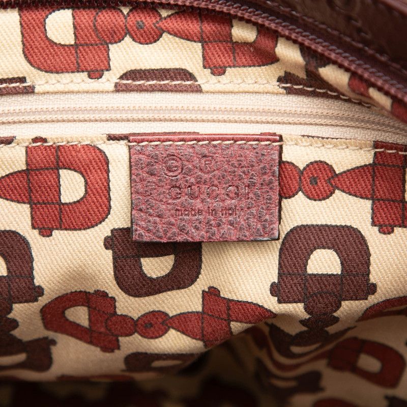 Gucci Guccissima Crossbody Shoulder Bag Dark Brown Leather — view 6