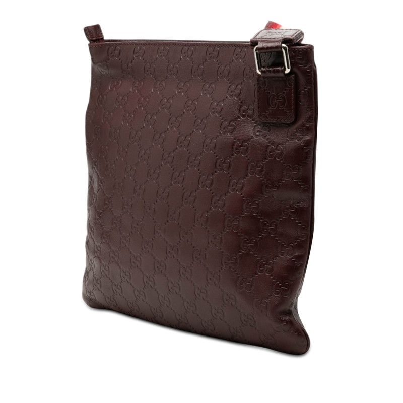 Gucci Guccissima Crossbody Shoulder Bag Dark Brown Leather — view 2