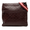 Gucci Guccissima Crossbody Shoulder Bag Dark Brown Leather