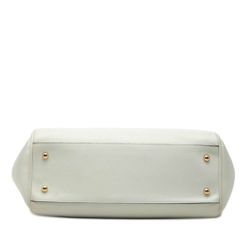 Loewe Heritage Tote Shoulder Bag White Leather — view 3