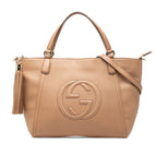 Gucci Soho Tassel 2-Way Shoulder Bag Beige Leather