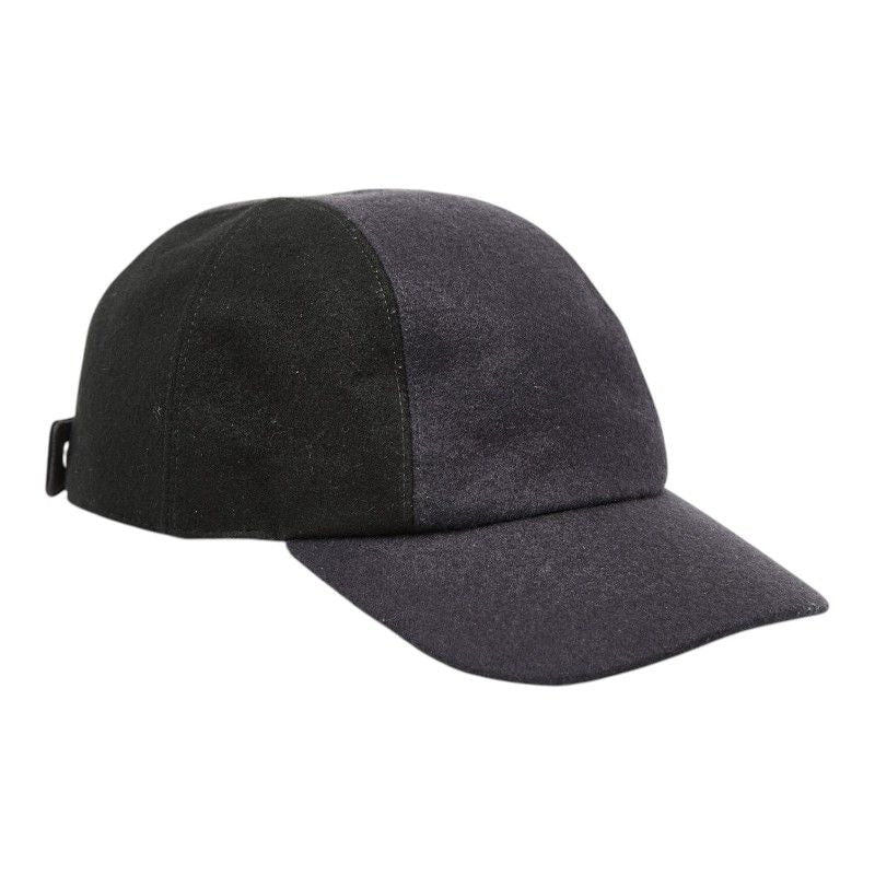 Hermes Series Cap 60 Navy Black Wool Leather — view 2