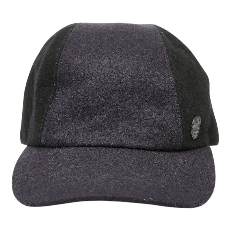 Hermes Series Cap 60 Navy Black Wool Leather