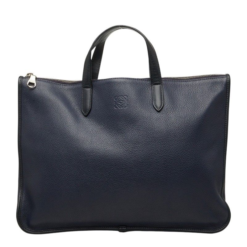 Loewe Anagram Toledo Briefcase Handbag Business Navy Leather