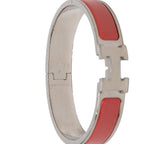 Hermes Click PM Enamel Bracelet Bangle Pink Silver Metal — view 5