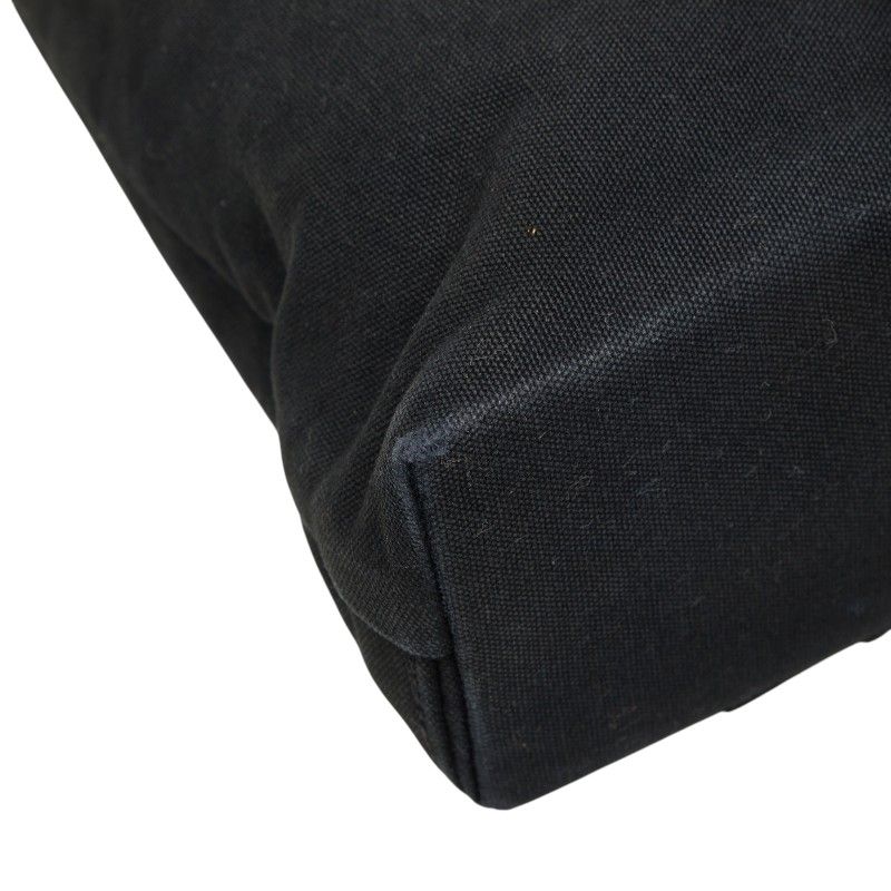 Hermes Troca Horizontal MM Tote Black Canvas Leather — view 7