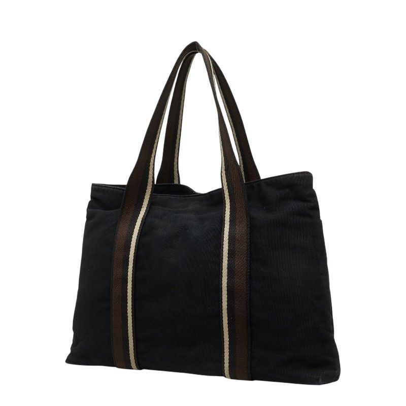 Hermes Troca Horizontal MM Tote Black Canvas Leather — view 2