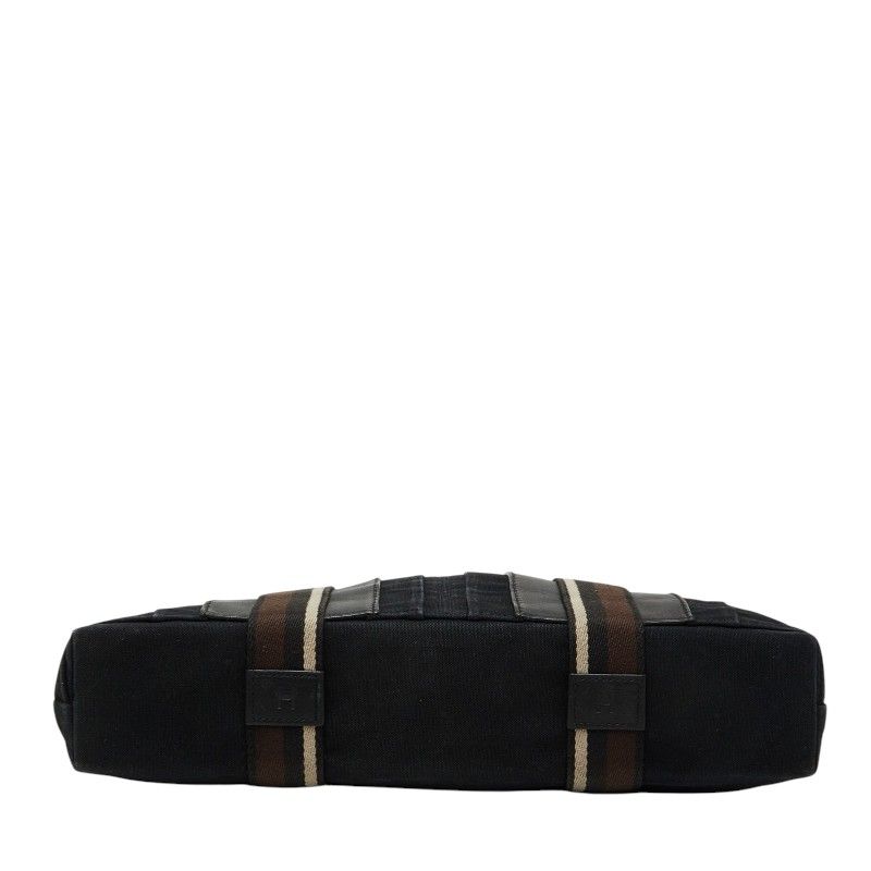 Hermes Troca Horizontal MM Tote Black Canvas Leather — view 3